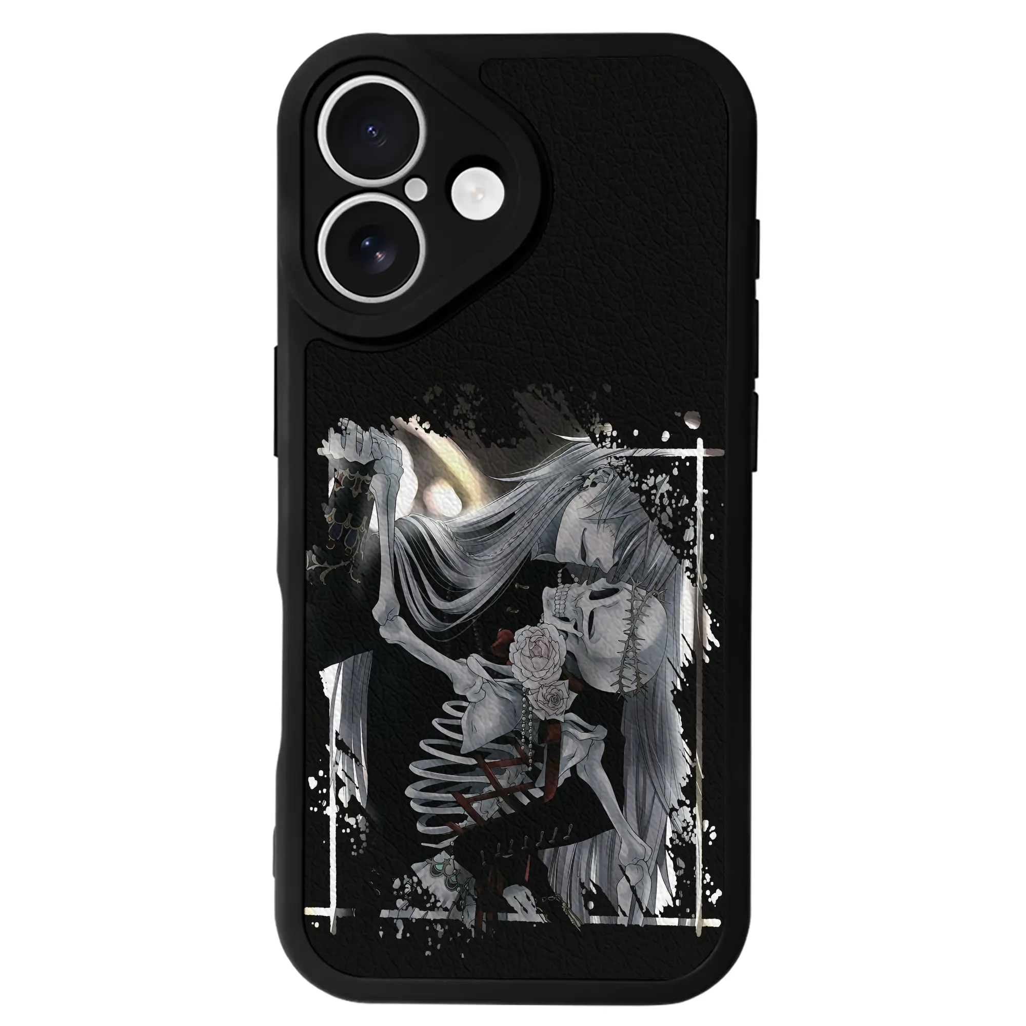 黒執事 グッズ,葬儀屋 - IPhone 16シリーズ対応 ・ シリコンスマホケース ・ レザー調 ・ 高精度フィット ・ 耐衝撃 ・ ワイヤレス充電対応 ・ 精密カット